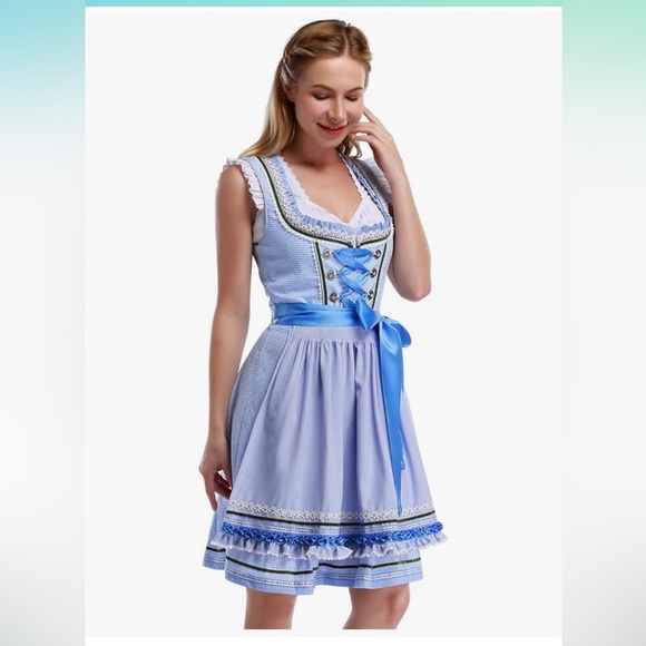 Chic Blue Lace-Up Mini Dress - Picture 5 of 10